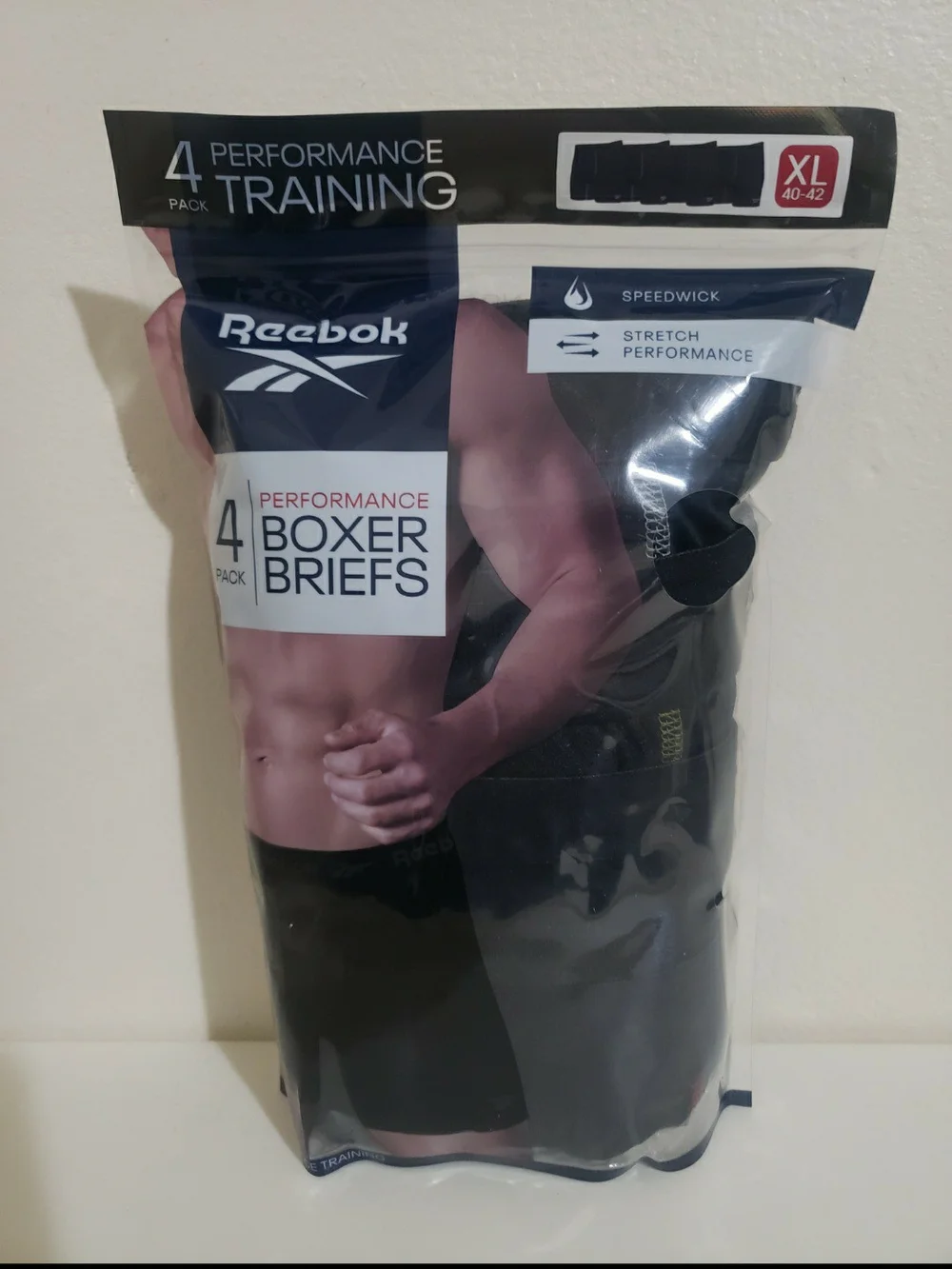 Reebok Men's Performance Boxer Briefs - Black (4 Pack)